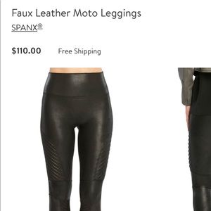 SPANX faux leather Moto Leggings size small